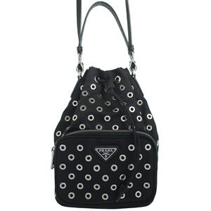 Prada Punched Stud Shoulder Bag